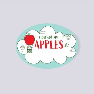Customizable Just For Kids Apple Harvest Oval Full Color Express Label - 2" x 2 5/8"