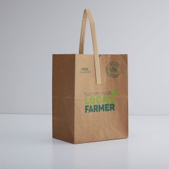 Kraft Support Your Local Farmer Poly-Lined Paper Tote Bags